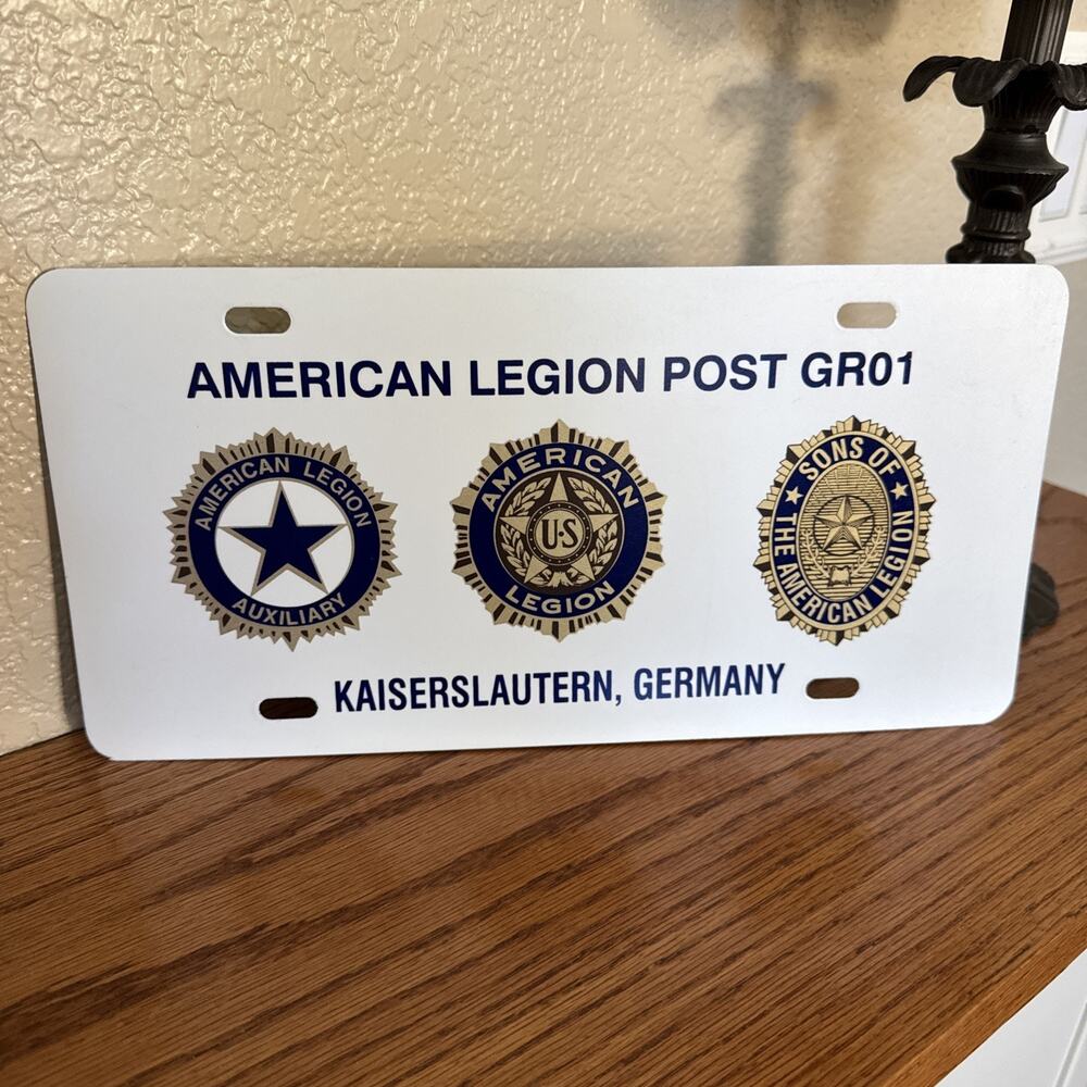 American Legion Post GR01 Kaiserslautern, Germany Plate License Plate